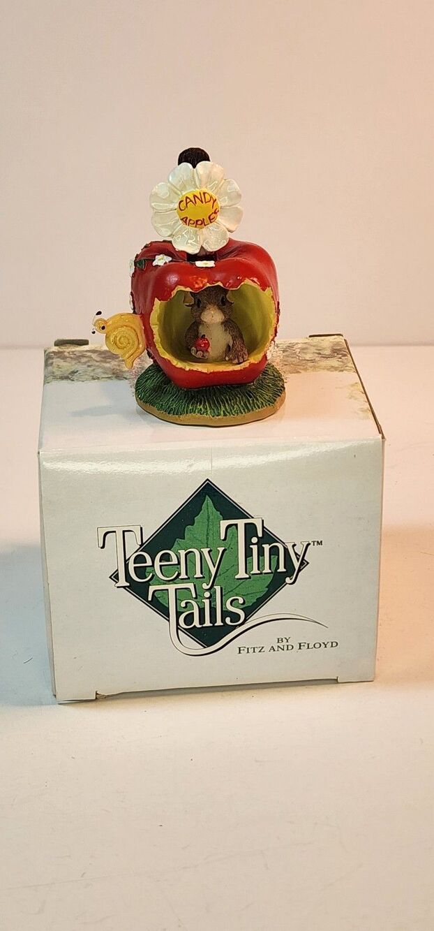 Fitz and Floyd Teeny Tiny Tails Get Your Candy Apples Here Figurine Miniature